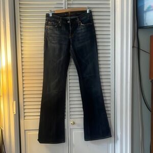 7 For All Mankind dark blue Flare Wide Leg Jeans